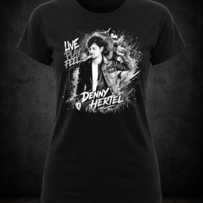 Girlie-Shirt schwarz mit weißem Denny Hertel Motiv