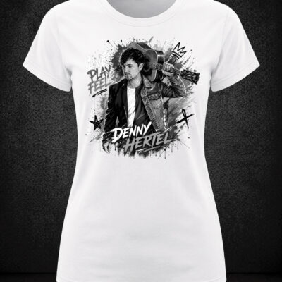 Girlie-Shirt weiß mit schwarzem Denny Hertel Motiv