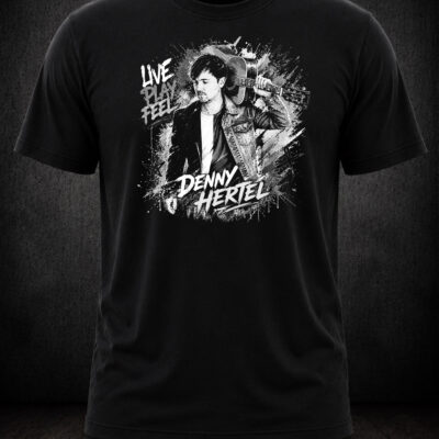 Shirt Uni schwarz mit weißem Denny Hertel Motiv